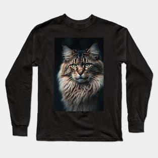 Serious Cat portrait Long Sleeve T-Shirt